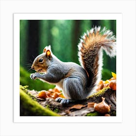 Squirrel In The Forest 71 Art Print