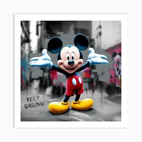 Mickey Mouse Keep Smiling Art Print