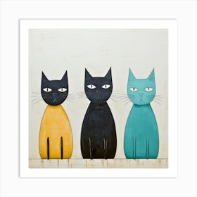 Three Cats Art Print