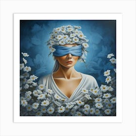 Blindfolded Woman Art Print