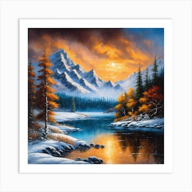 Winter Sunset Art Print