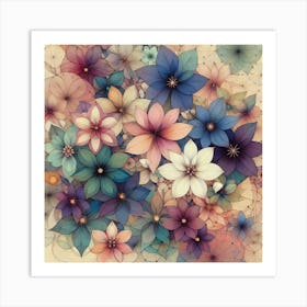 Purple Flowers Art Print