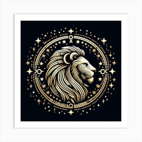 A Zodiac symbol, A Lion 3 Art Print