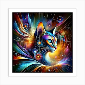 Psychedelic Cat 1 Art Print