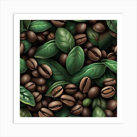 Coffee Beans Seamless Pattern 1 Art Print