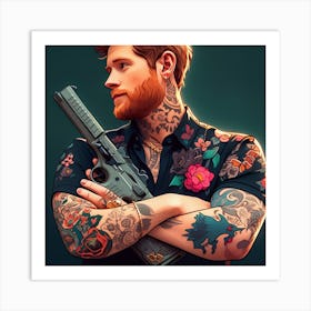 Hunzinator Prince Harry With Tattoos Art Print