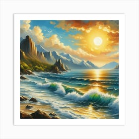 Sunset At The Beach Art Print