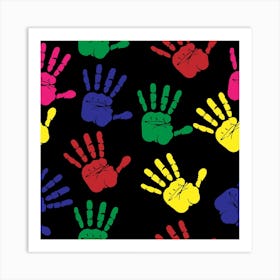 Handprints Hand Print Colourful Art Print