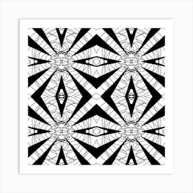 Abstract Black And White Pattern 1 Art Print