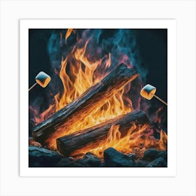 Fire And Marshmallows Art Print