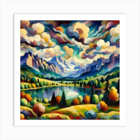 Lake And Clouds Art Print