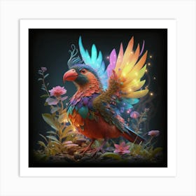 Colorful Parrot Art Print