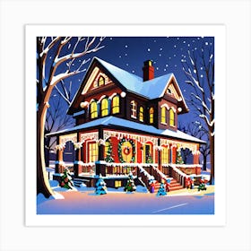 Christmas Decorated Home Outside (66) Art Print