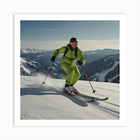 Default Skiing On A Ski 0 Art Print