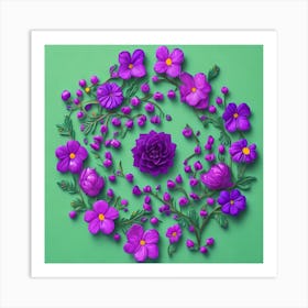 Flowers In A Circle Art Print