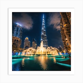 Dubai At Night  Art Print