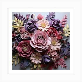 Paper Flower Bouquet 1 Art Print