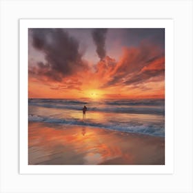 659824 Sunset Time On The Beach Xl 1024 V1 0 Art Print