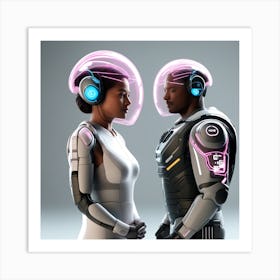 The Image Depicts A Stronger Futuristic Suit For Military With A Digital Music Streaming Display 11 Art Print