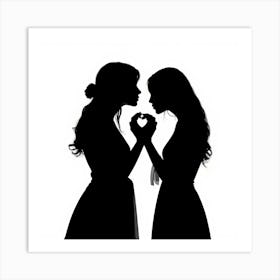 Two Women Holding Hands 1 Art Print