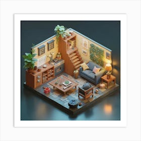 Isometric Art, house deream 3d 12 Art Print