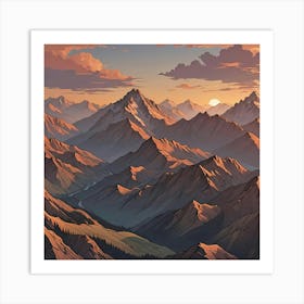 Mountain Peaks Art Print