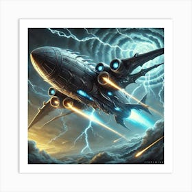 Fang Of The Storm Airship Art Print