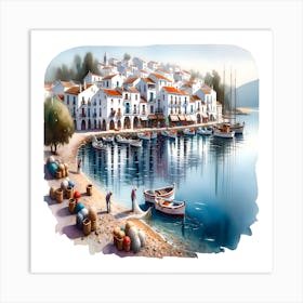 Greece Village Art Print