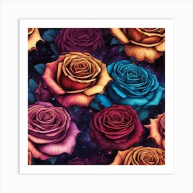 Roses In Space Art Print