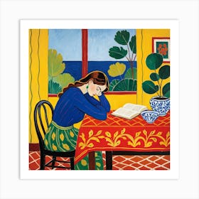 Woman Reading A Book 26 Art Print