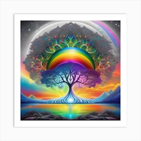 Rainbow Tree 1 Art Print