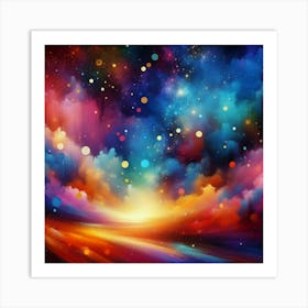 Colorful Galaxy Background Art Print