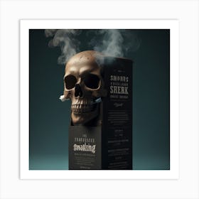 Smoking Skull Art Print