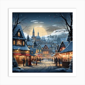 Christmas Village 3 Art Print