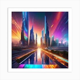 Futuristic City 129 Art Print