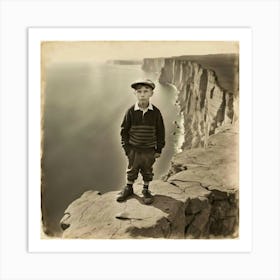 Vintage photograph of a boy Art Print