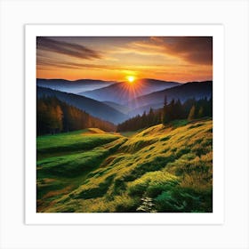 Sunset In The Mountains 79 Art Print