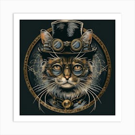 Steampunk Cat 34 Art Print