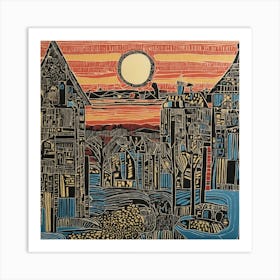 'Sunset In The City' Art Print