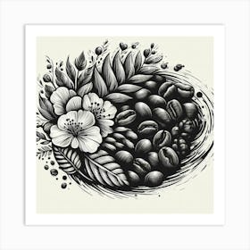 Illustration coffee bens 2 Art Print