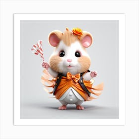 Hamster In A Dress Art Print