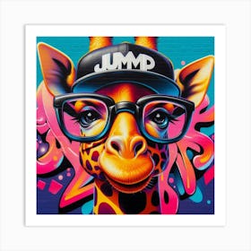 Jump Giraffe Art Print