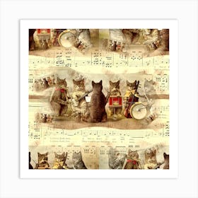 Cats Band Orchestra Music Art Print