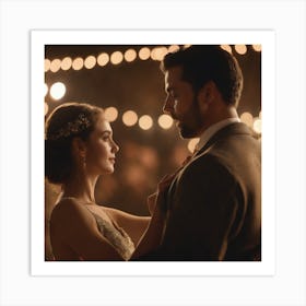 Bride And Groom Dance Art Print