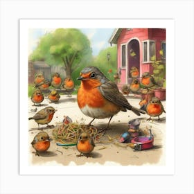 Robins Art Print