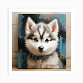 Cute baby husky 3 Art Print