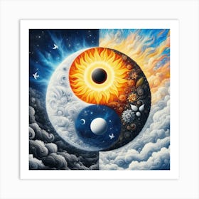 Yin Yang sun and moon 3 Art Print