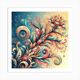 Abstract Floral Painting 19 Art Print