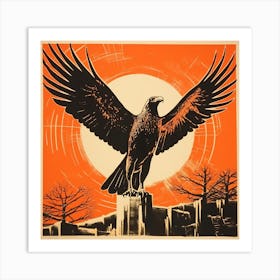 Retro Bird Lithograph Osprey 2 Art Print