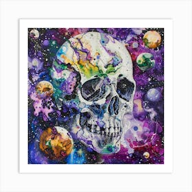 Skull In Space 2 Art Print